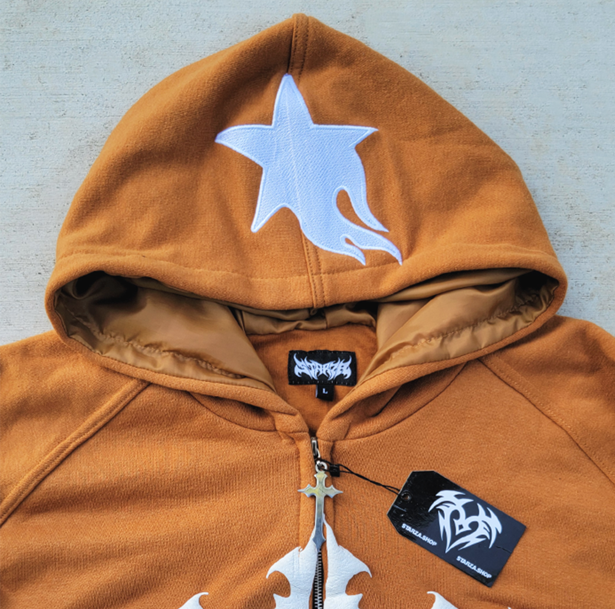 STARZA CROSS HOODIE (BROWN)