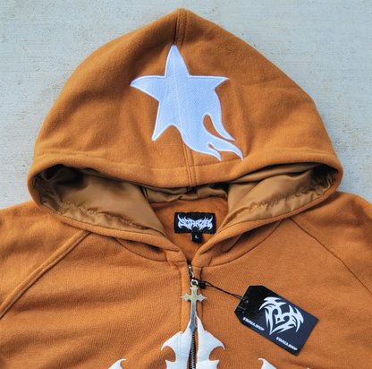 STARZA CROSS HOODIE (BROWN)